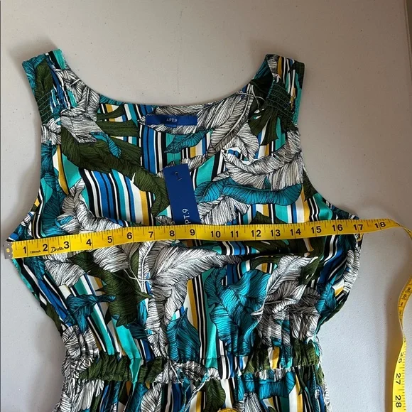NWT Apt. 9 Striped Floral Maxi Dress - Green and Blue Size Small - Picture 7 of 15